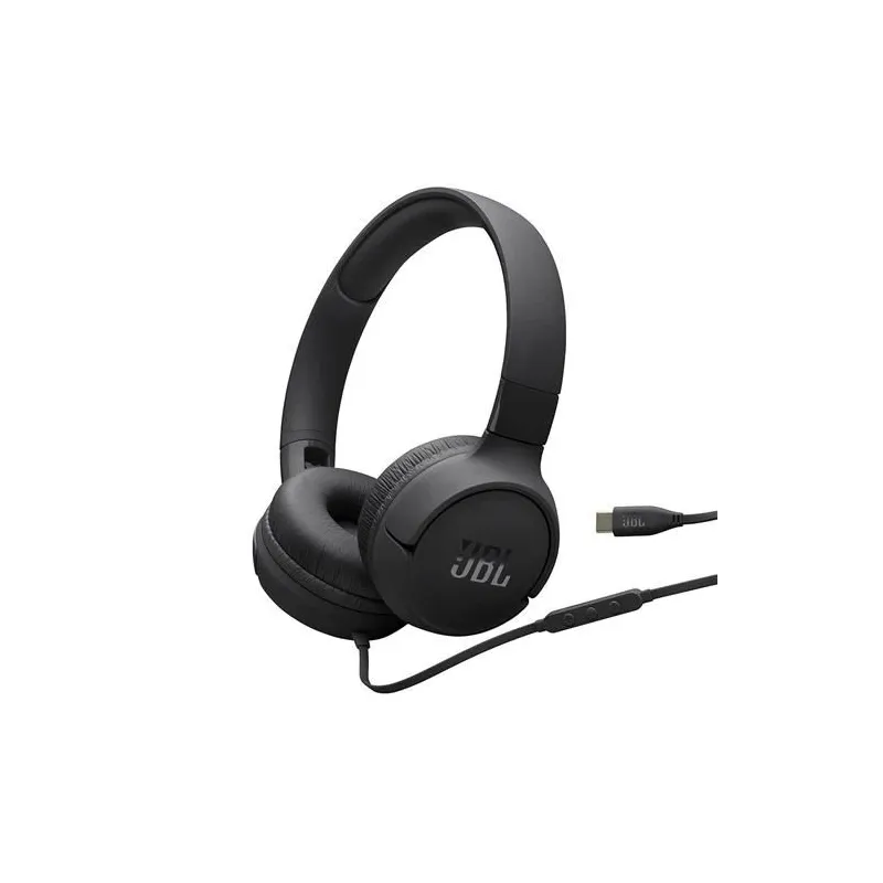 Laidinės ausinės JBL Tune 520CB Stereo wired USB-C foldable, juoda sp.