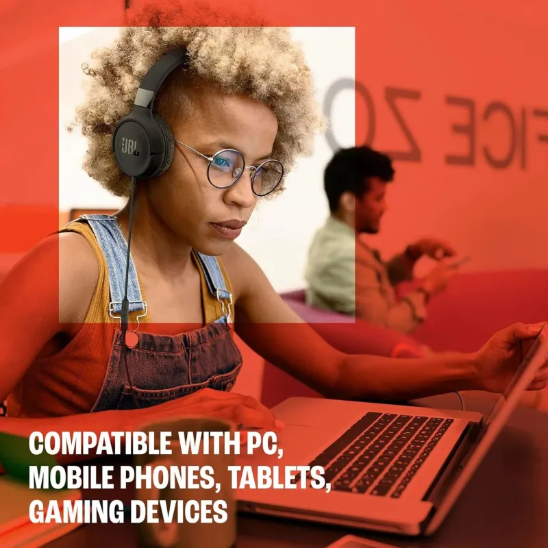 Laidinės ausinės JBL Tune 520CB Stereo wired USB-C foldable, juoda sp.