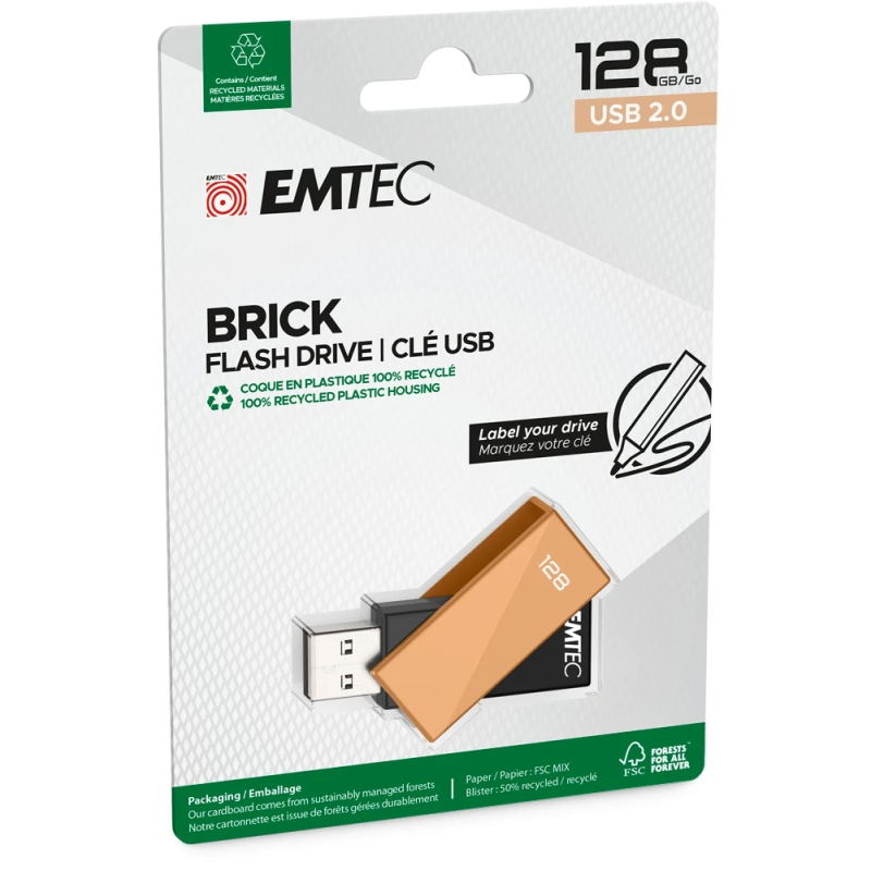 Emtec USB2.0 C350 128GB Brick Orange