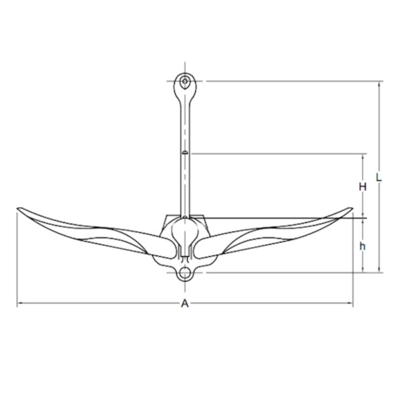 Saliekams laivas enkurs, svars 8kg, tērauds