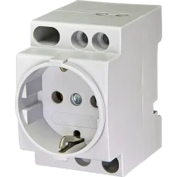 Kontaktligzda ETI Schuko DIN, Iezemēta rozete, IP20, pelēka krās.