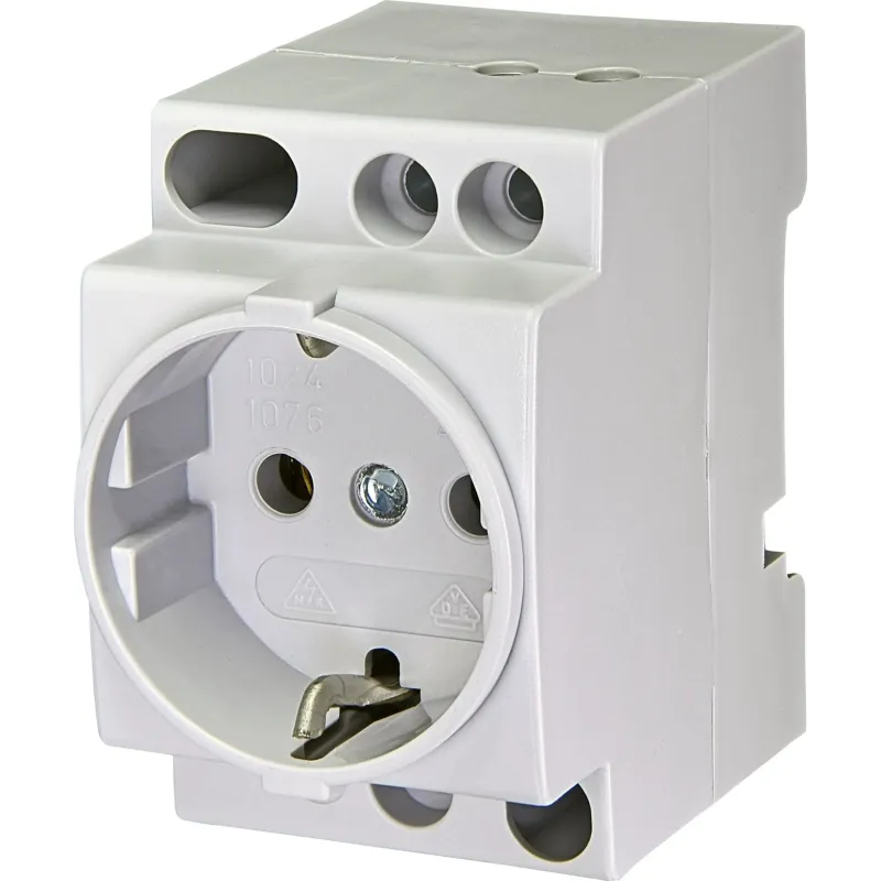 Kontaktligzda ETI Schuko DIN, Iezemēta rozete, IP20, pelēka krās.