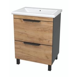 Vannas istabas skapis Katalonija 80 ar izlietni Como 80 ozols- antracīts