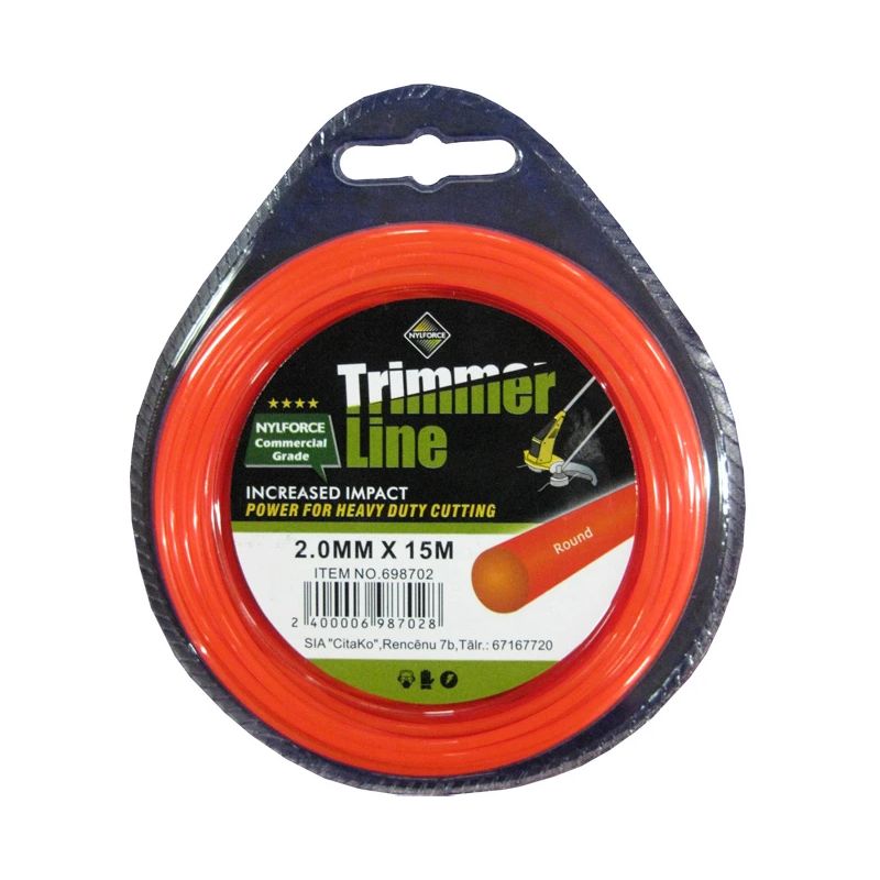 Apaļa aukla trimmeriem D-2.0mm,L-15m