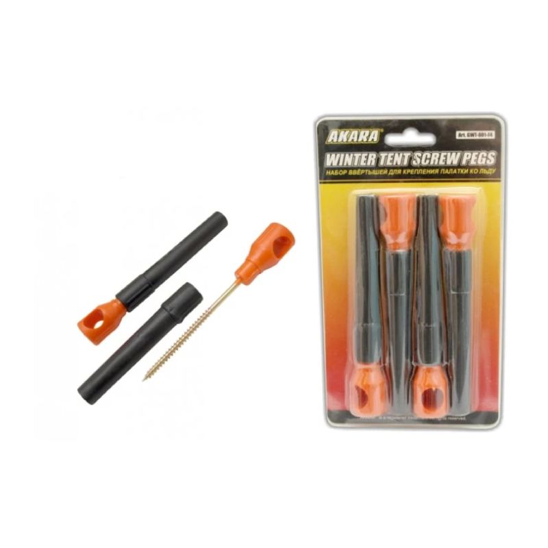 Stiprinājuma skrūvju komplekts GWT-001 ziemas teltij 110 mm, 4 gab.