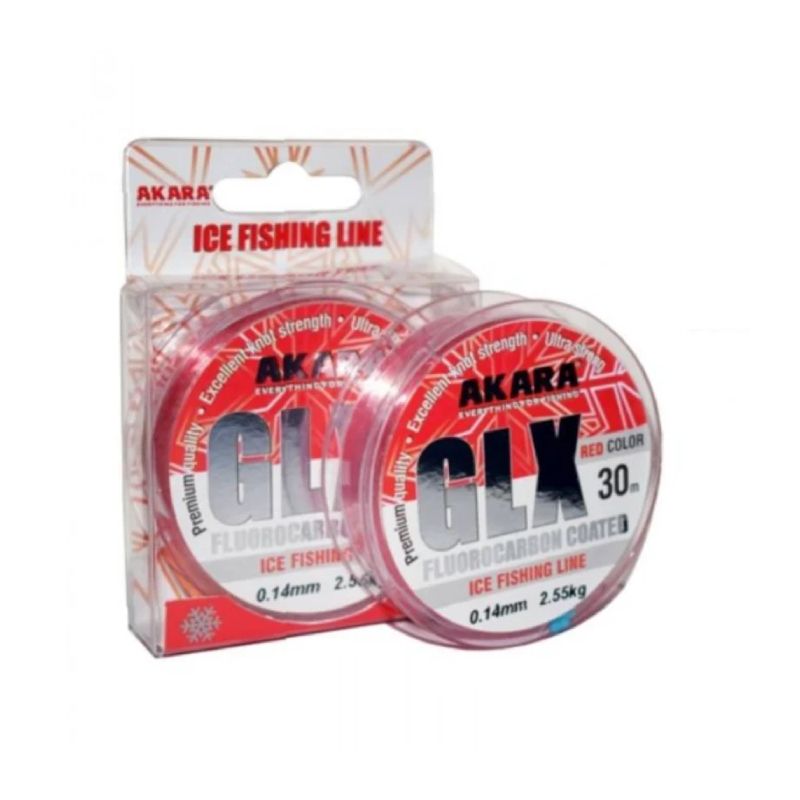 Fluorokarboninis žvejybinis valas AKARA Glx Ice Red 30m 0.18mm
