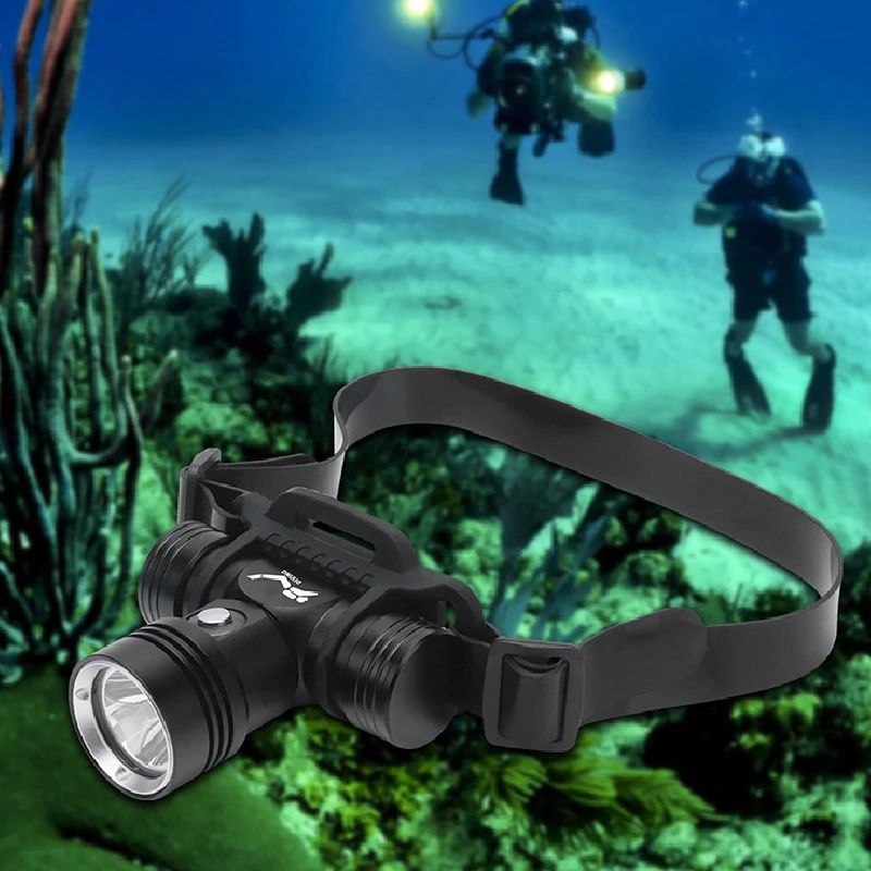 LED priekšējais lukturis BORUiT YHX-1362, paredzēts niršanai līdz 60 m zem ūdens