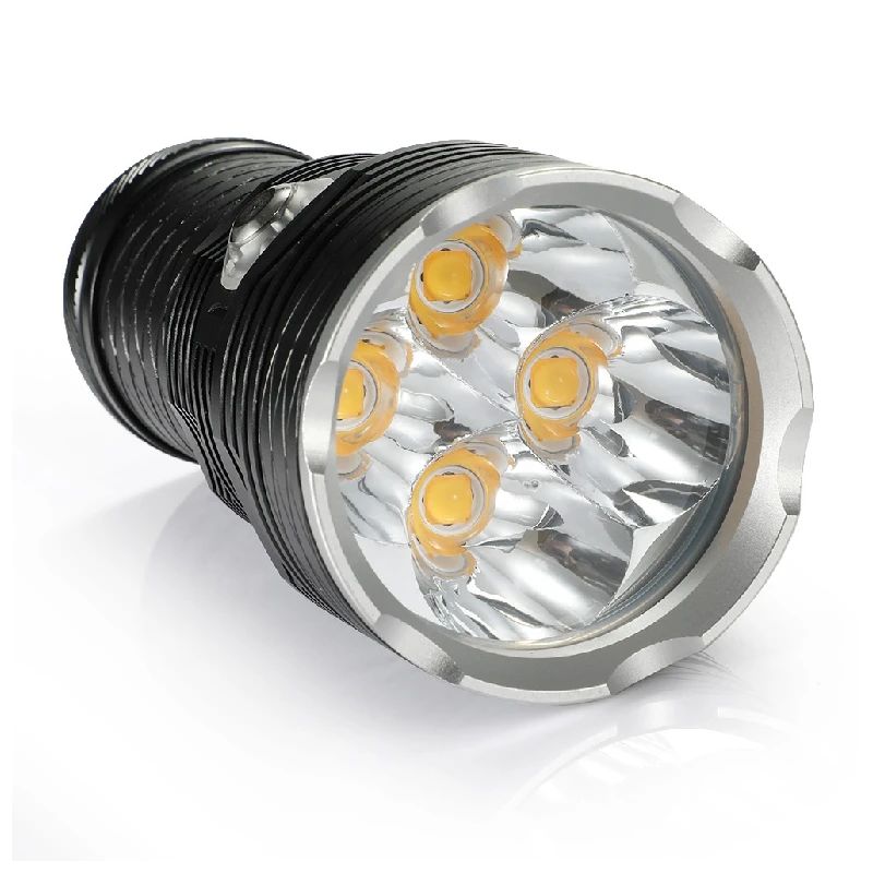 Taktiskais 4 LED lukturītis niršanas gaismai XHP70, ūdensizturīgs līdz 200 m