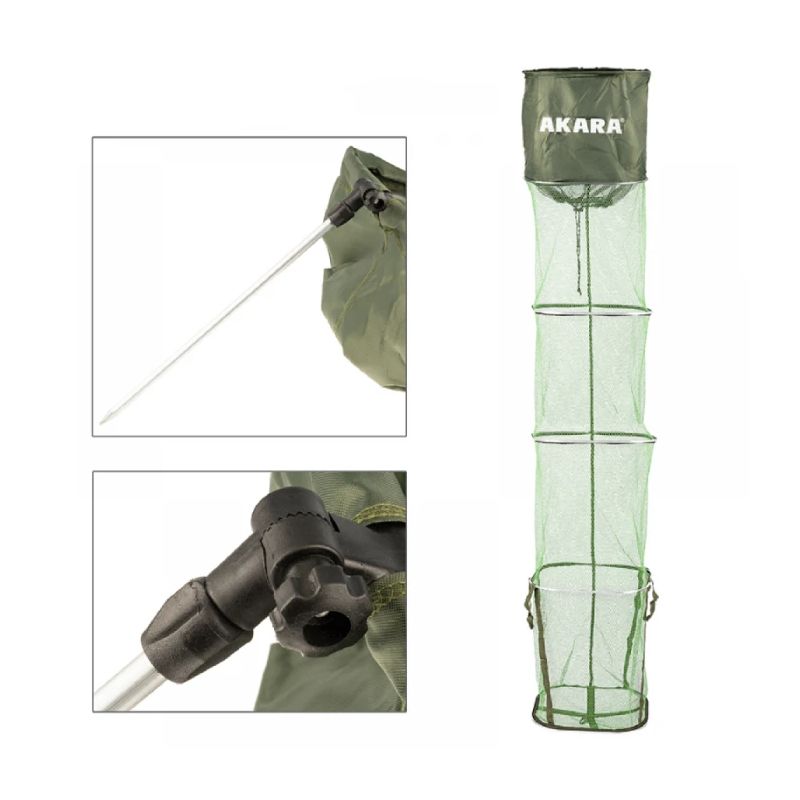 Zivju tīkls AKARA 4S SR, izmērs 40x50x250, 4 sekcijas