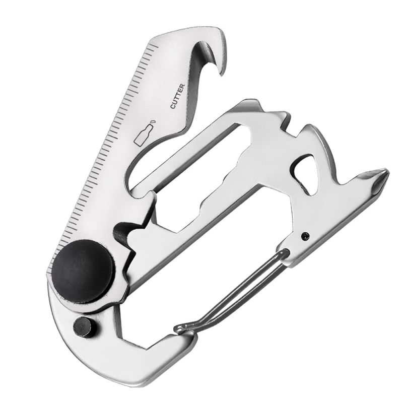 Daudzfunkcionāla nerūsējošā tērauda karabīne - Keynew atslēgu piekariņš