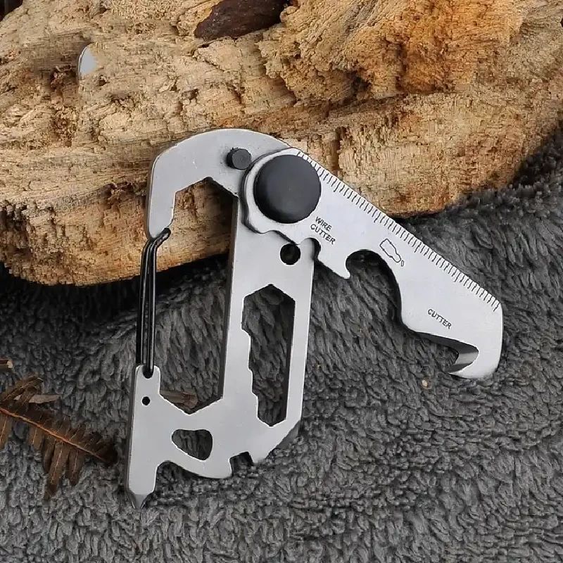 Daudzfunkcionāla nerūsējošā tērauda karabīne - Keynew atslēgu piekariņš