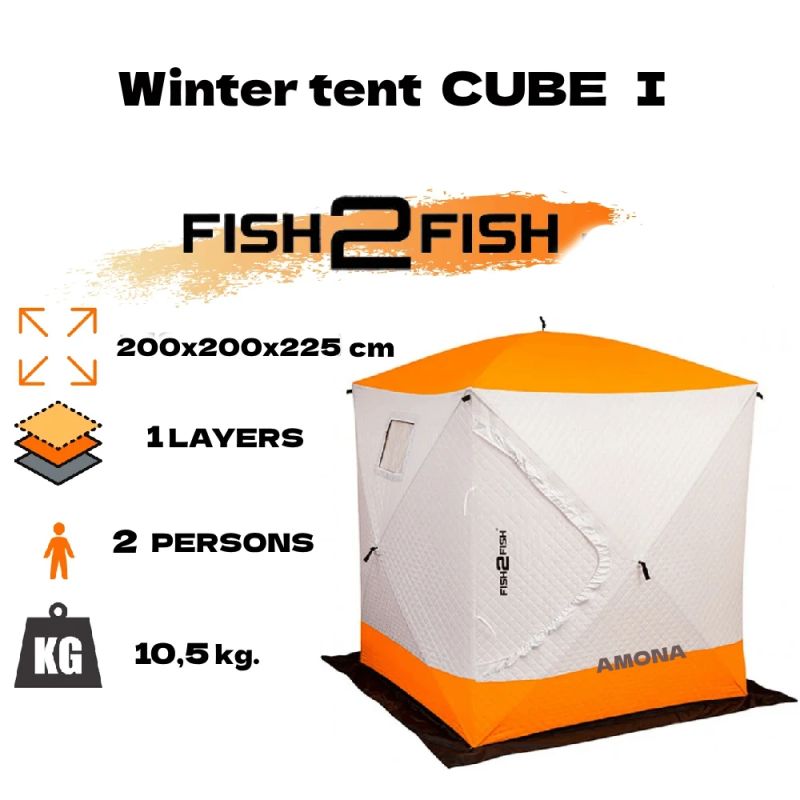 Ziemas telts Fish2Fish Cube I ar korpusu 200x200x225