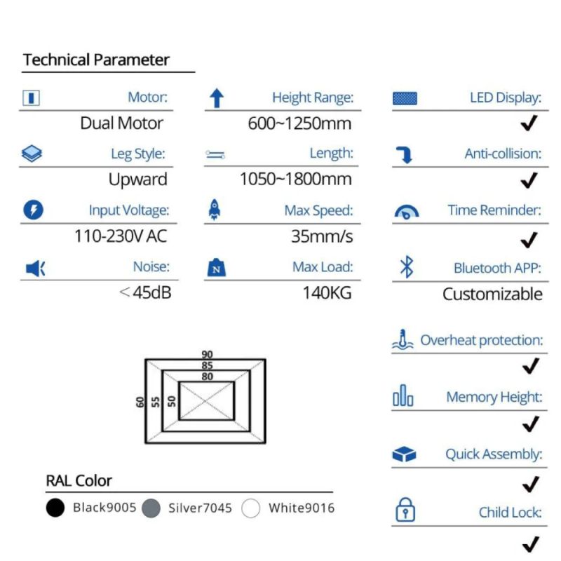 Reguliuojamo Aukščio Stalo Kojos SH312T9-DM-PRO, 2 Varikliai, 3 Pakopos, 140 kg