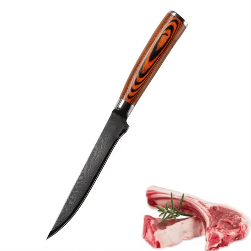 Damaskas tērauda virtuves nažu komplekts Usugiri D-02, 5 gabali