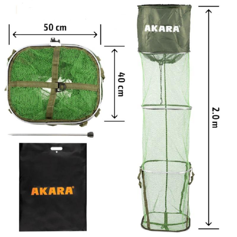 Tinklas Žuvies Laikimui AKARA 3S ST, Dydis 40x50x200, 3 sekcijos