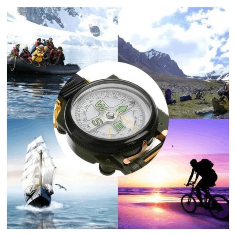 Pārgājienu kompass TZK775 alumīnija futrālis pārgājieniem un militārām nometnēm