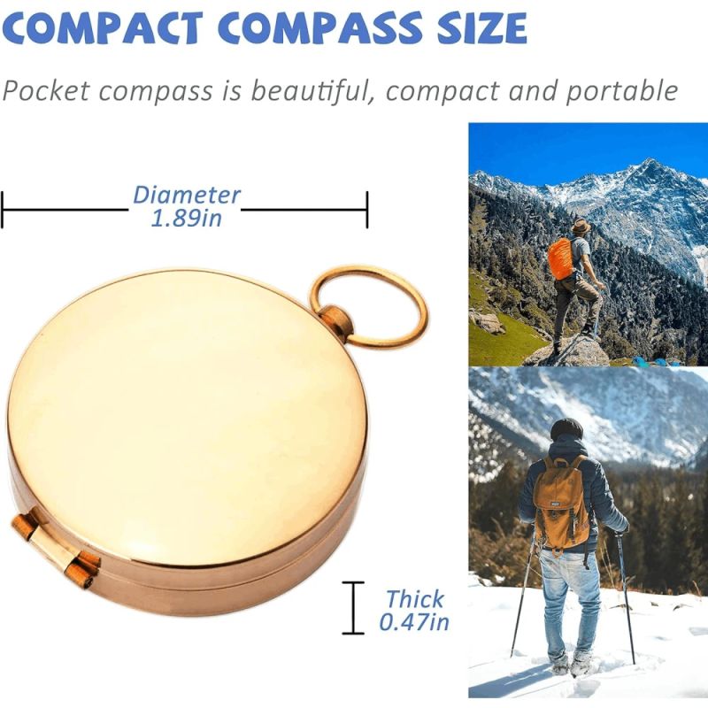 Mini Compass THOMS Hiking Gold Fluo