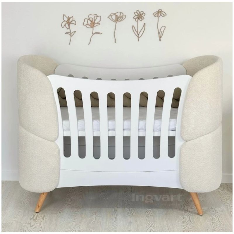 Bērnu gultiņa-transformators Ingvart Fly 6-in-1, 80x136cm, Boucle Trusītis