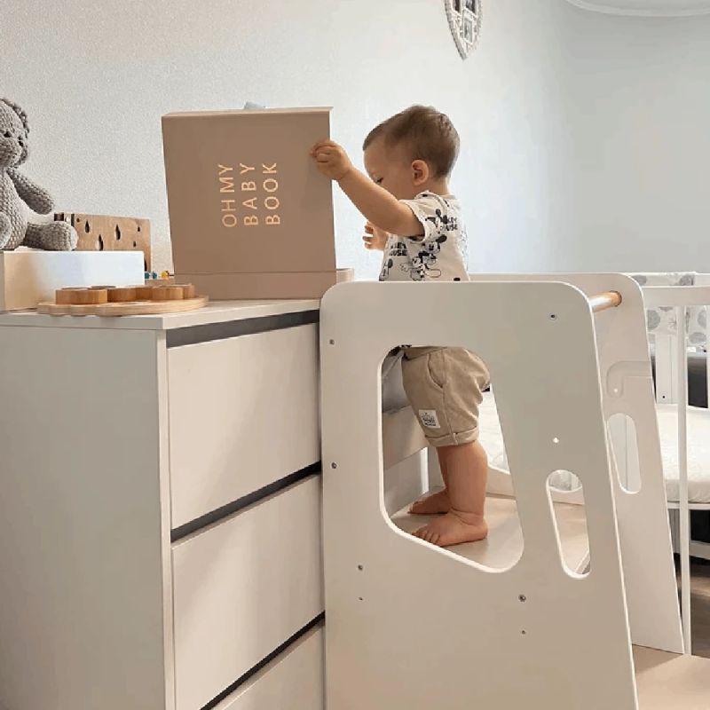 Bērnu Krēsls Ingvart Step, 85x38x45 cm Balts-Dabīgā krāsā