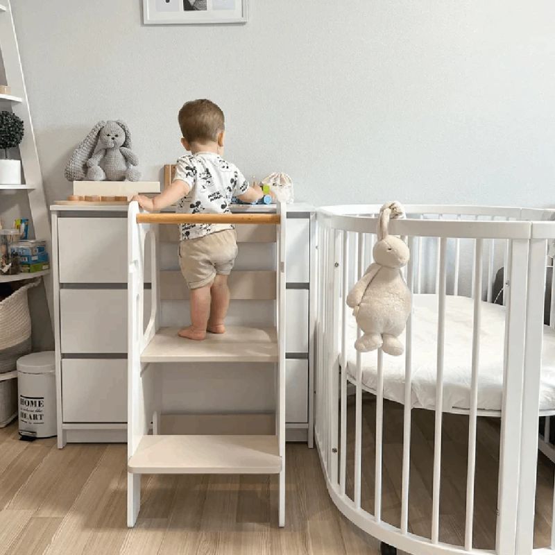 Bērnu Krēsls Ingvart Step, 85x38x45 cm Balts-Dabīgā krāsā