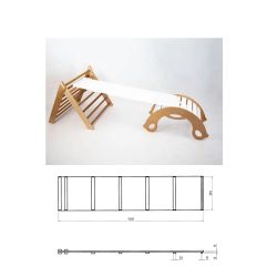 Climbing Board Ingvart StepUp, Wooden, 150x35cm, White Color