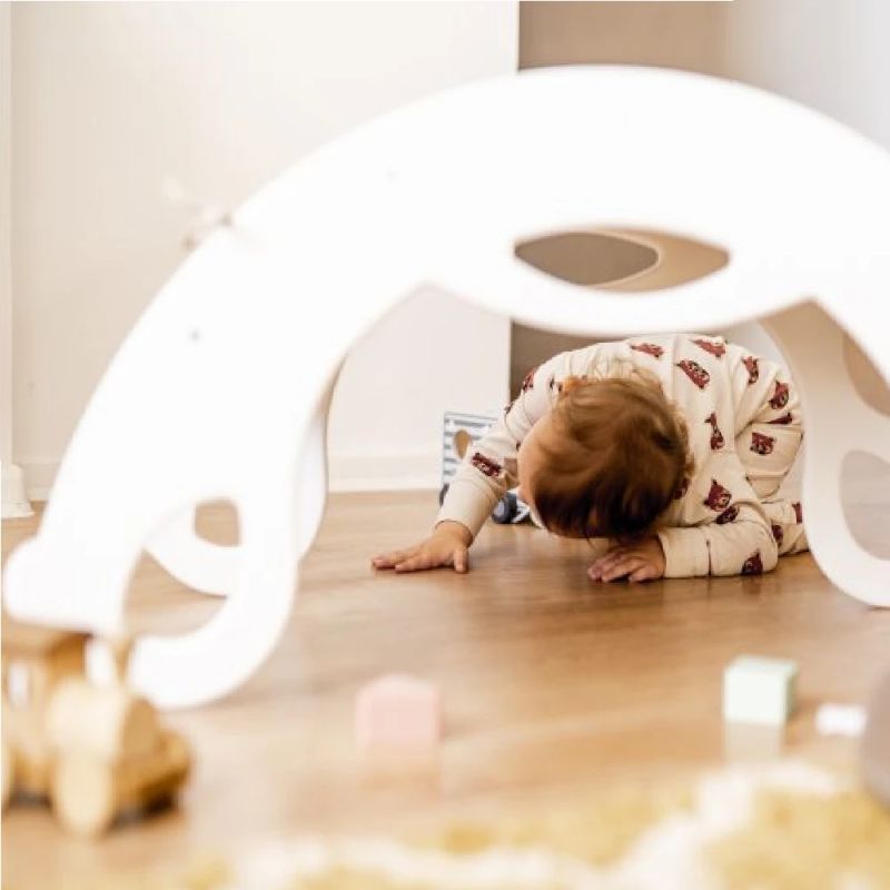 Šūpoles Ingvart FunArc 80x40x40cm, koka, dabīgā-varavīksnes krāsā