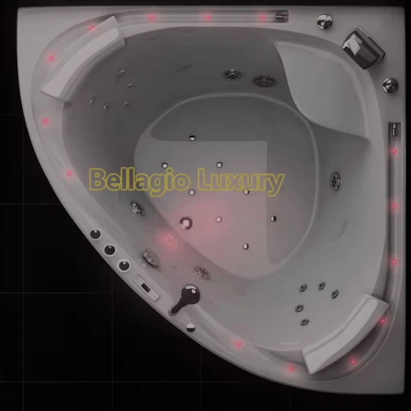 Masažinė Vonia su Vandens ir Oro masažu Bellagio Luxury Delizia, 160x160 cm