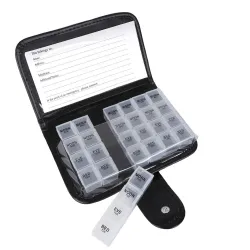 Еженедельный футляр для таблеток SUNVIAN Pill Case из искусственной кожи