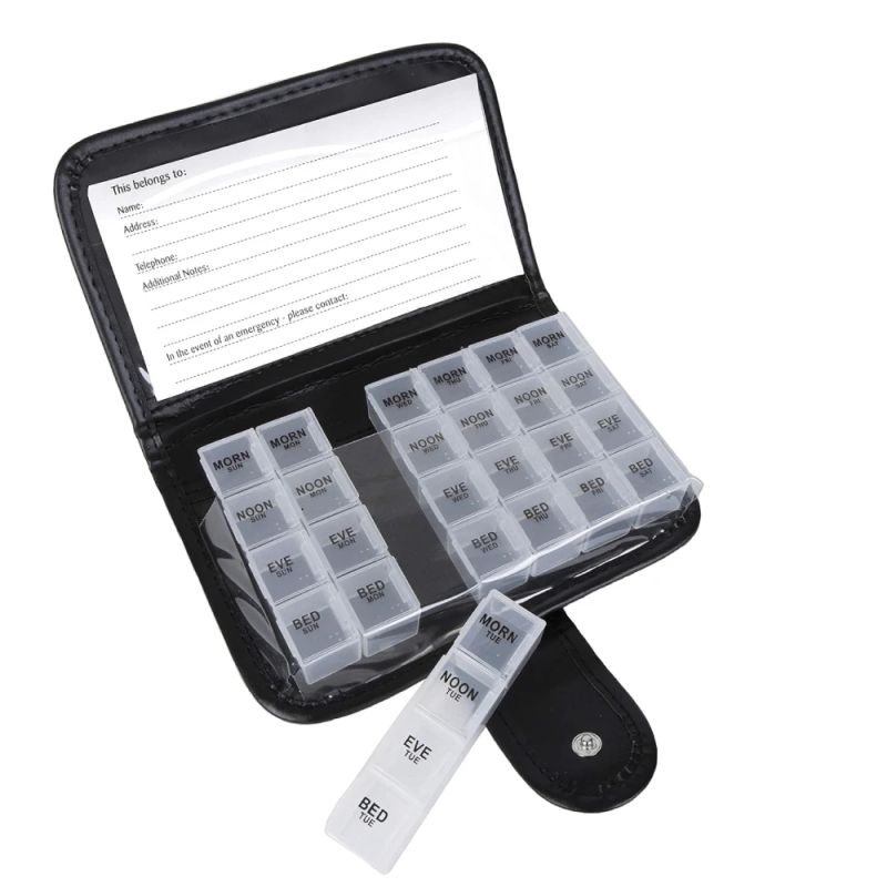 Nedēļas tablešu maciņš SUNVIAN tablešu maciņš PU āda