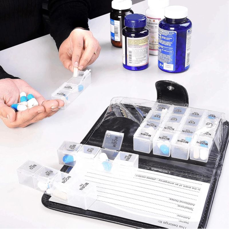 Nedēļas tablešu maciņš SUNVIAN tablešu maciņš PU āda