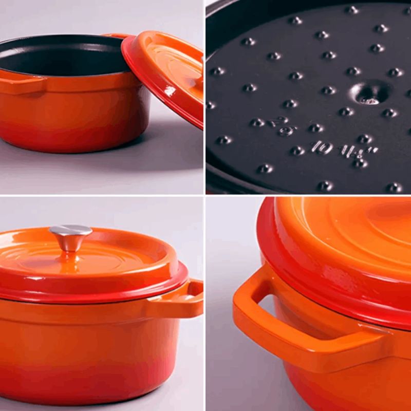 Enameled cast iron pot TETSU Stew 4,8 liters, Red, 26 cm.