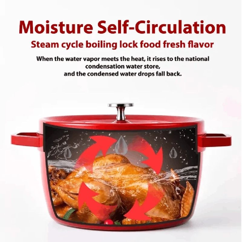 Enameled cast iron pot TETSU Stew 4,8 liters, Red, 26 cm.