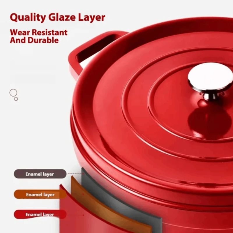 Enameled cast iron pot TETSU Stew 4,8 liters, Red, 26 cm.