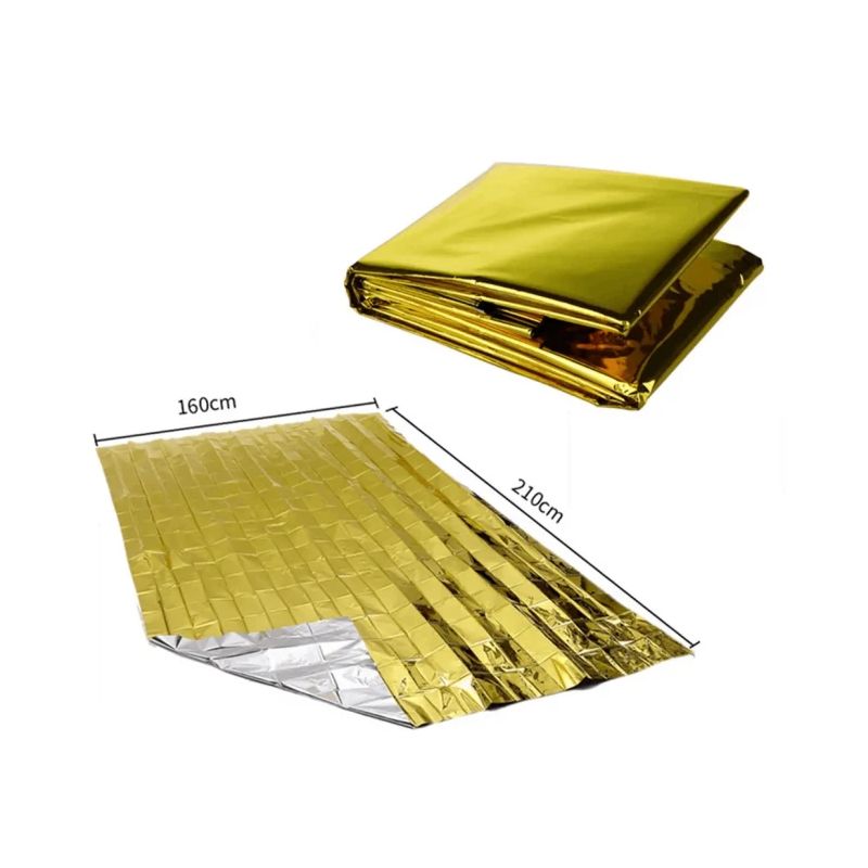 Izdzīvošanas sega avārijas situācijām, 160 x 210 cm, divas krāsas