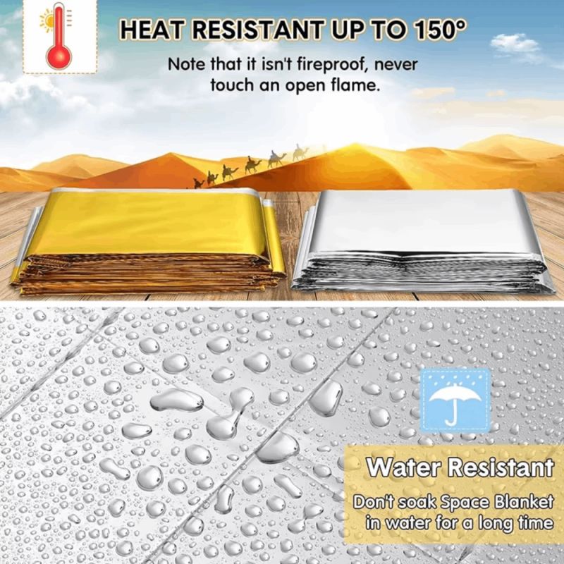 Izdzīvošanas sega avārijas situācijām, 160 x 210 cm, divas krāsas