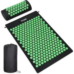 Akupresūras paklājiņš THOMS Green Relax 63,5x39cm ar spilvenu