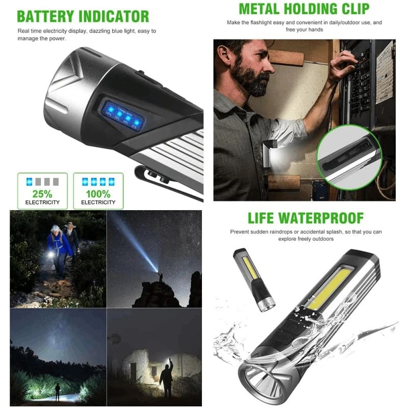 LED lukturītis Tiger Wolf HL-1309 darbam un atpūtai, 90° rotācija