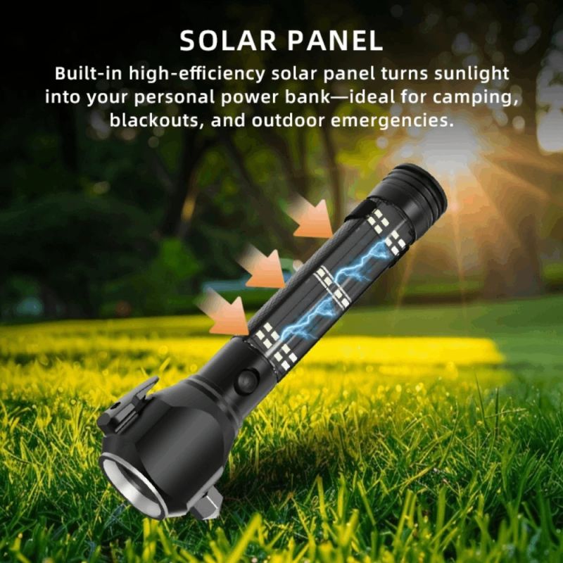 Daudzfunkcionāls LED lukturītis Tiger Wolf HL-8236 ar saules moduli