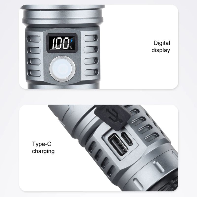 LED lukturītis Tiger Wolf HL-1303 ar displeju