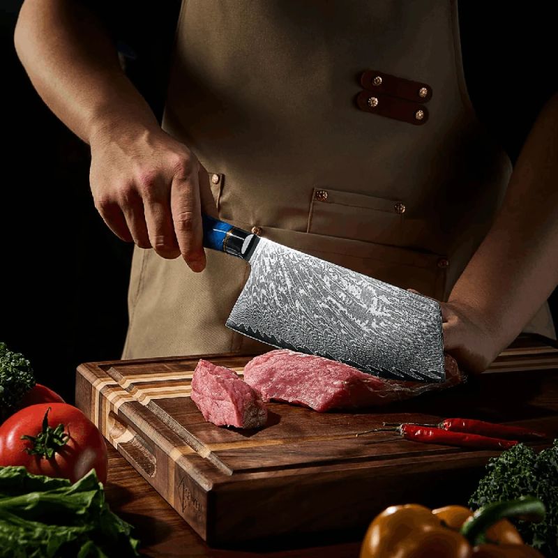 Damaskas tērauda virtuves nažu komplekts Usugiri JH-D-015, 9 gabali