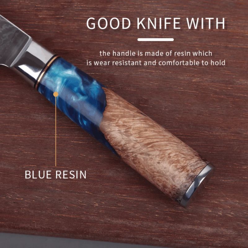 Damaskas tērauds 7,5 collu Santoku nazis Usugiri JH-D-015