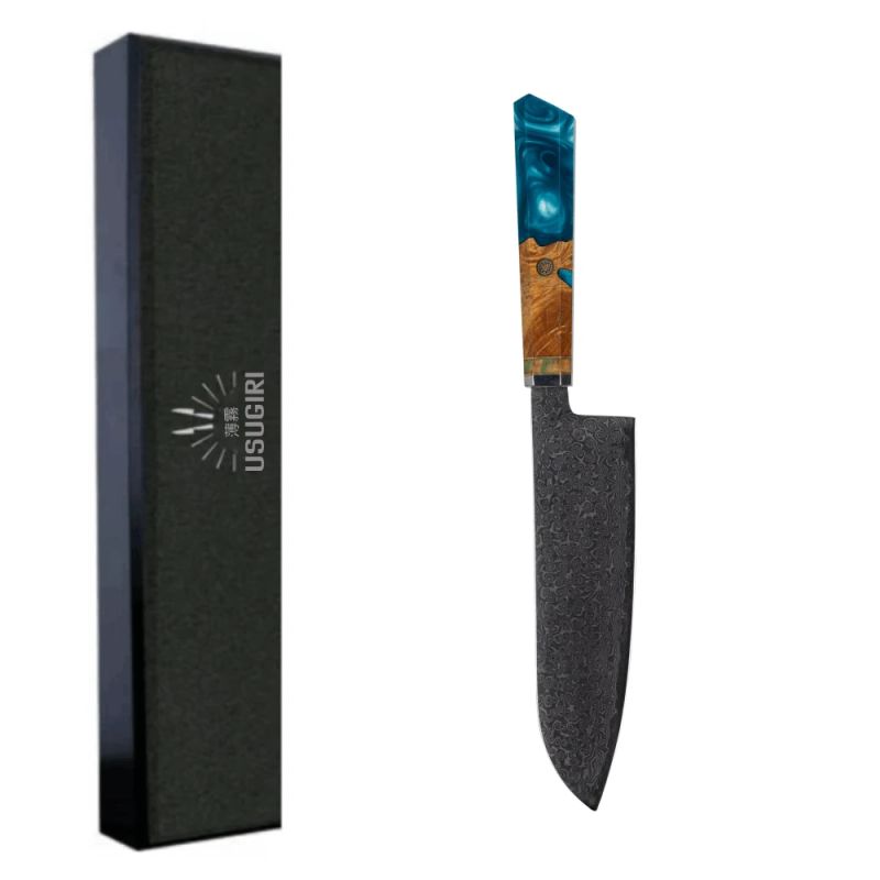 Damaskas tērauds 7,5 collu Santoku nazis Usugiri JH-D-015