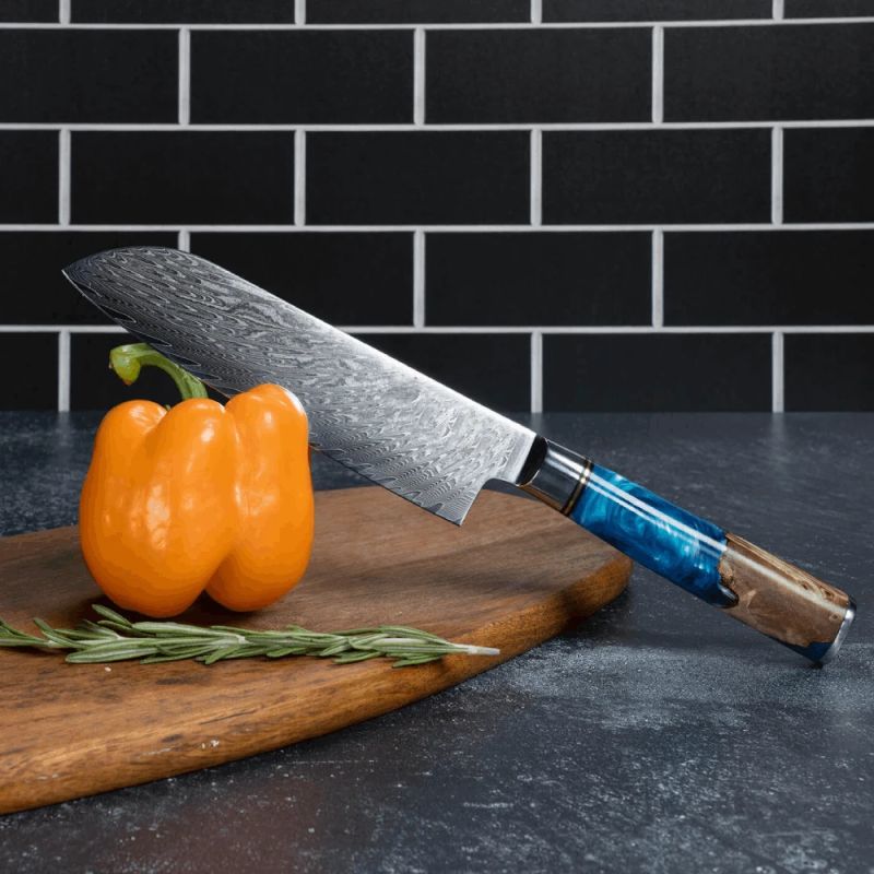Damaskas tērauds 7,5 collu Santoku nazis Usugiri JH-D-015
