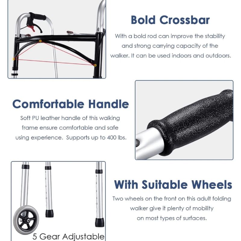 Saliekamais staigulītis KASMAN YC8201S ar 2 riteņiem un rokas bremzi