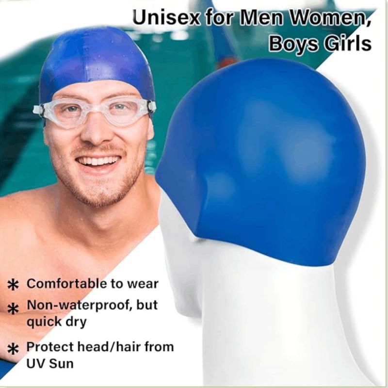 Silikoninė plaukimo kepuraitė THOMS 102-2758C, mėlyna ,22,5 cm,