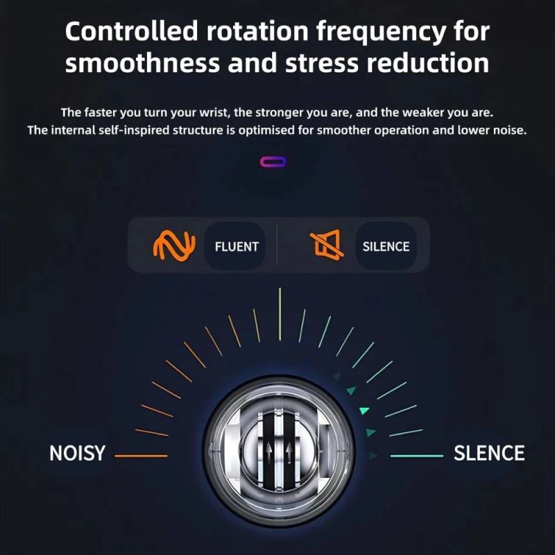 Žiroskopiskais plaukstas locītavas trenažieris Gyro Ball Strengthens Blue, LED 6 krāsas