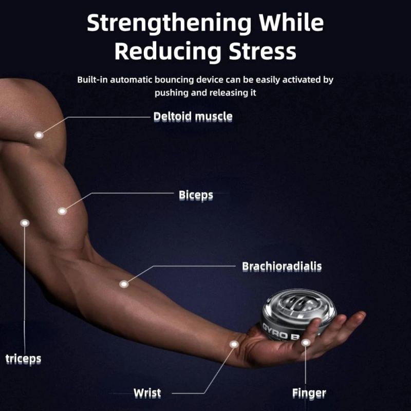 Žiroskopiskais plaukstas locītavas trenažieris Gyro Ball Strengthens Red, LED 6 krāsas