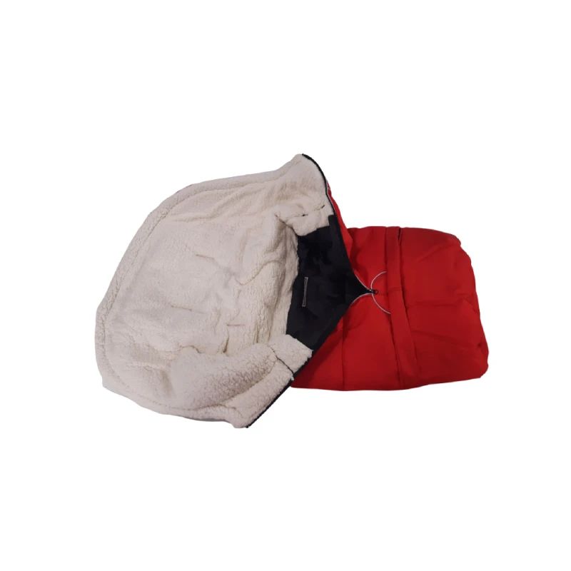 Bērnu aploksnes guļammaiss ar jēra kažokādu TAKO sarkans