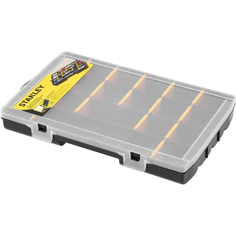 Instrumentu kaste Stanley STST81681-1, 35 cm x 22.9 cm x 4.8 cm, caurspīdīga krās.-melna krās.