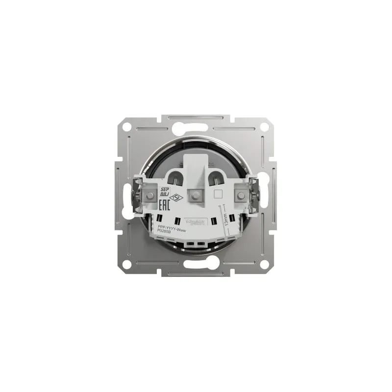 Kontaktligzda Schneider Electric Asfora EPH3000171, rozete bez zemējuma, IP20, melna